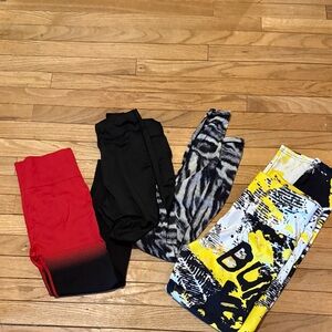 SHEIN Colorful Leggings Set - Red, Black, Zebra, Abstract